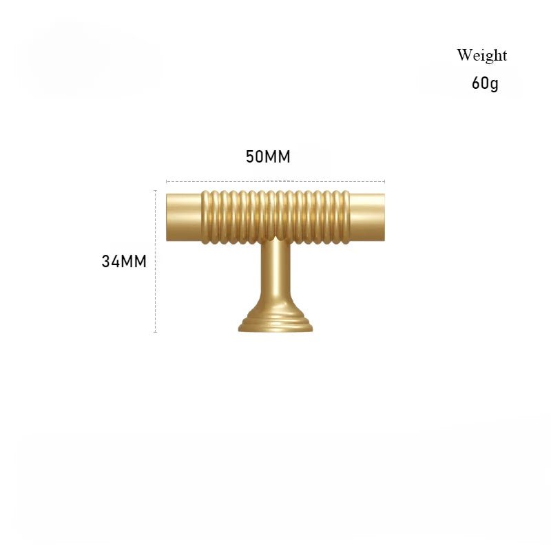 Textured Brass Cabinet Handle - Modern Style  