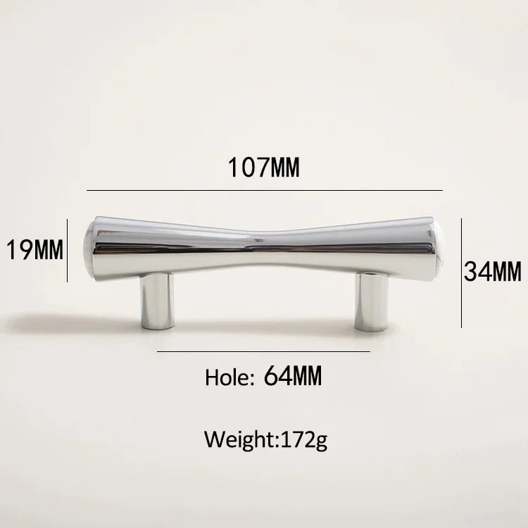 Marble Chrome Knob - White Accent Drawer Pull