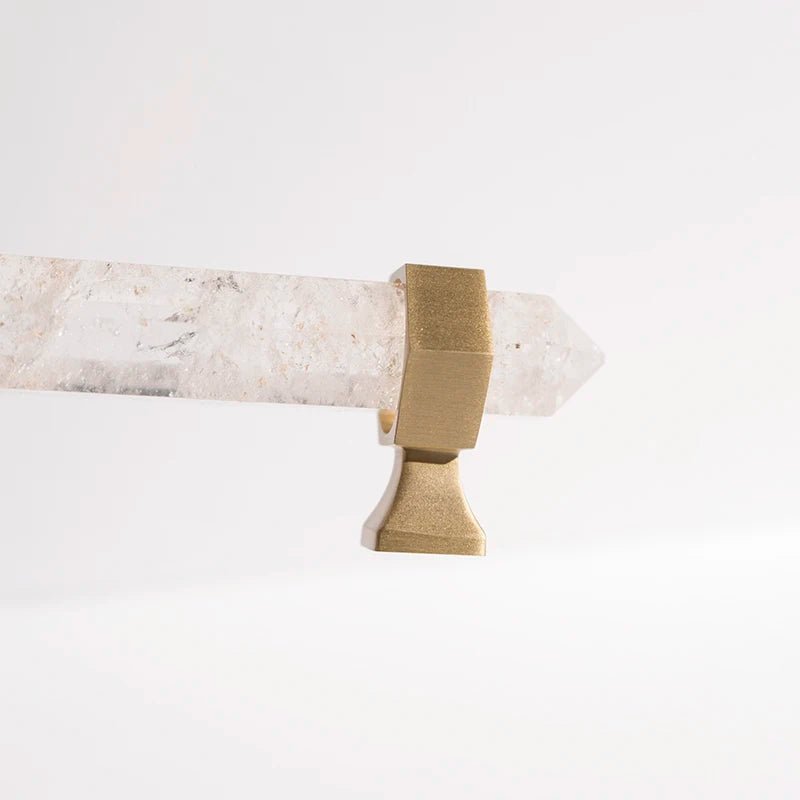 Brass Pull Crystal Knob - Natural Gem Look
