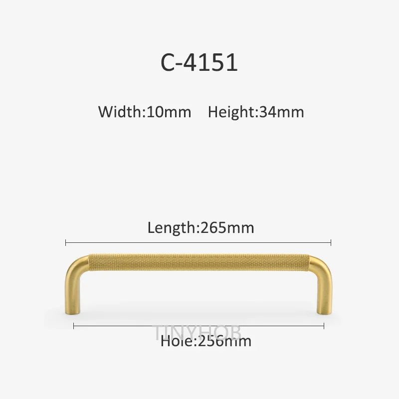 Premium Brass Handle – Diamond-Cut Gold T-Bar  