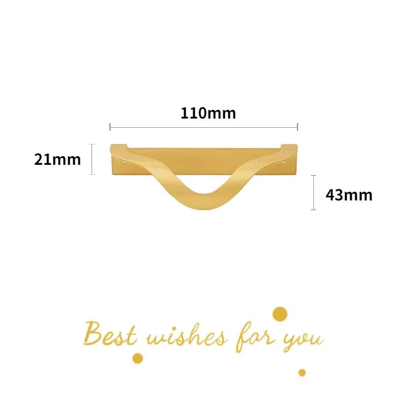Sleek Gold Brass Cabinet Pull – Invisible Flush Mount  
