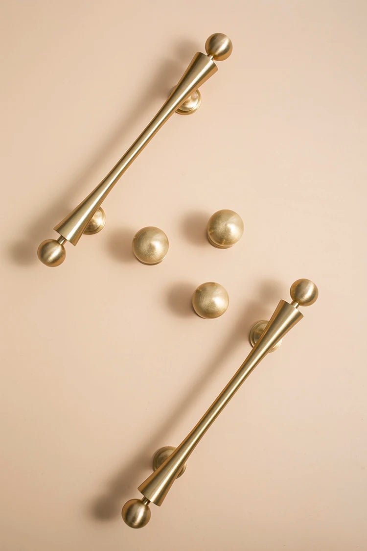Luxury Gold T-Bar Brass Pulls for Modern Furniture Cabinets