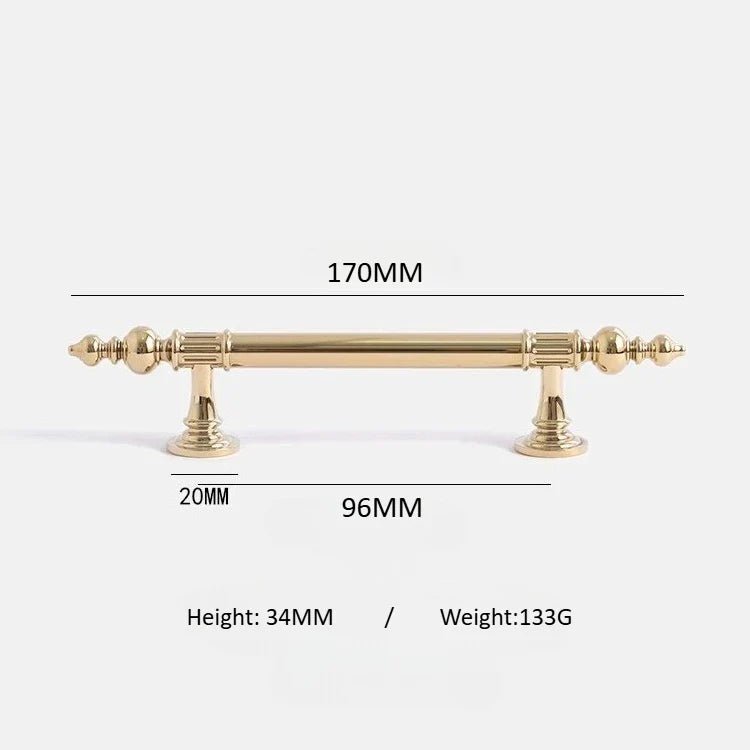 Modern industrial brass cabinet pull for updated kitchen