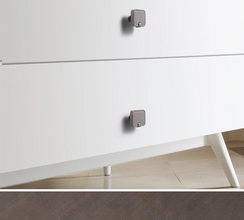 Leather & Zinc Alloy Furniture Handles for Cabinet