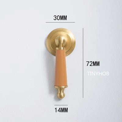 Modern Leather Brass Knob for Drawers