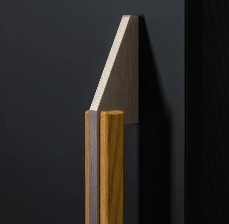 Contemporary Wood and Aluminum Drawer Pull – 35"