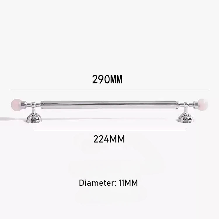 Luxury Brass Cabinet Pull – Pink Crystal Accent  
