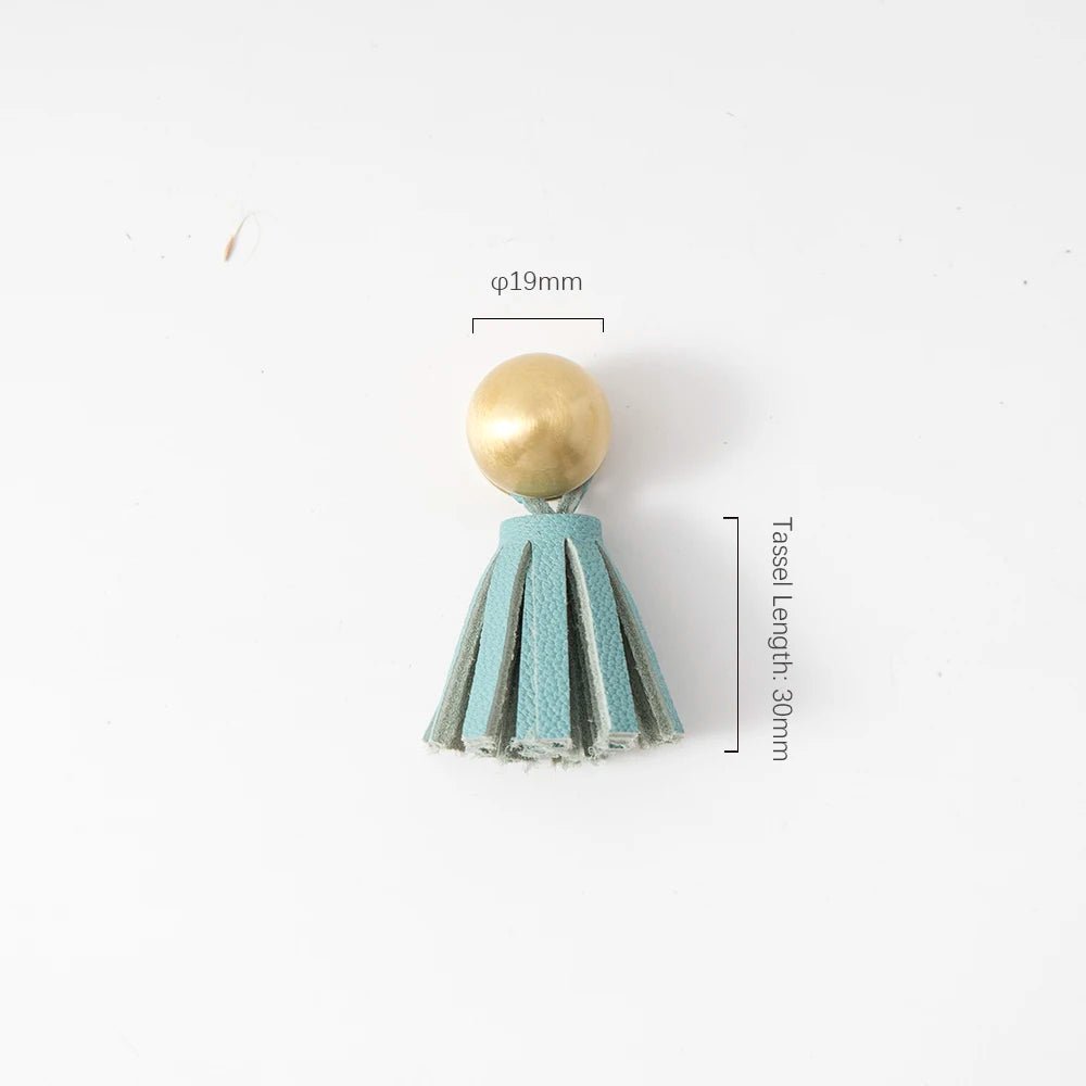 Elegant Pink Leather Tassel Drawer Pull for Furniture