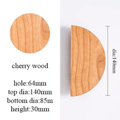 Elegant Semicircle Drawer Pulls – Natural Walnut & Ash Wooden Knobs