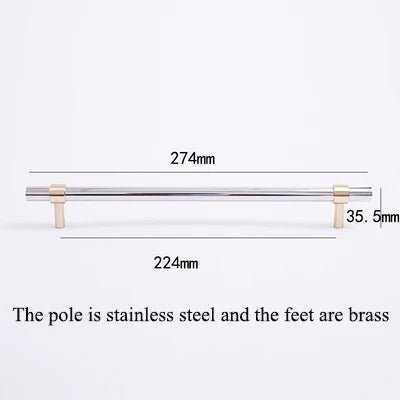 Shiny Steel Handle – Modern Cabinet Pull 10.78"  