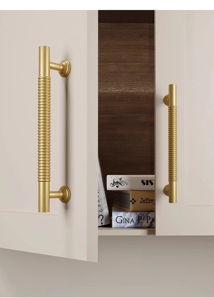 Modern T-Bar Handle - Textured Brass Pull  