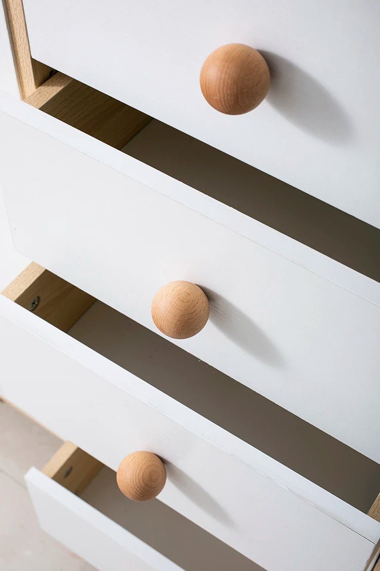 Natural Walnut, Ash, Beech Wooden Ball Knob for Cabinet Pulls