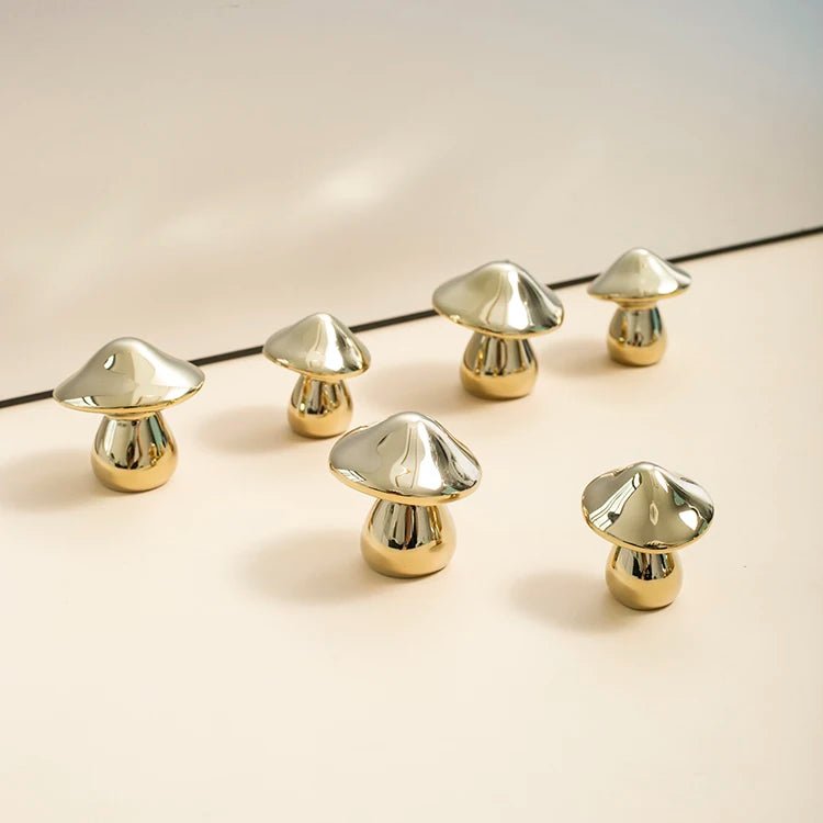 Premium Mushroom Shape Brass Cabinet Handle – PVD Gold Pull