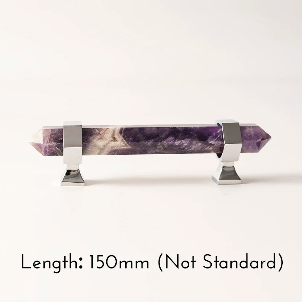 Crystal Cabinet Handle - Chrome and Brass Mix