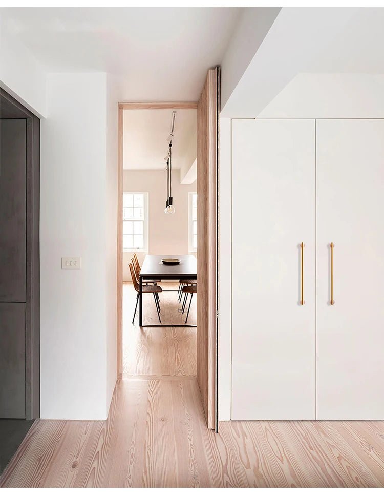 Luxury Natural Marble + Brass Handle for Nordic Art Cabinets