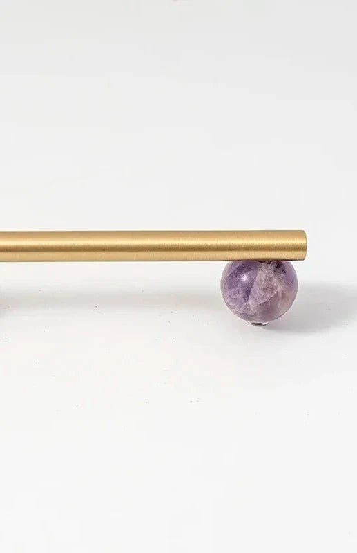 Natural Marble + Brass Handles for Nordic Art Cabinet Design