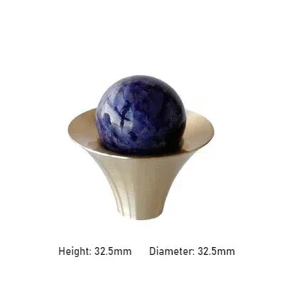 Durable Natural Stone & Brass Pull Handles – Pink Crystal Knob