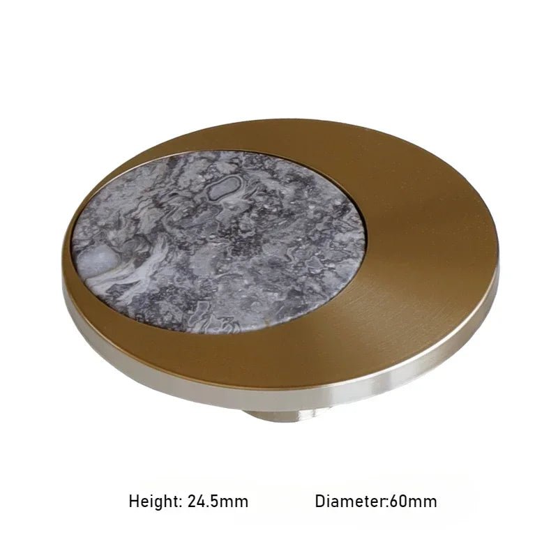 Natural Stone & Brass Pink Crystal Knob Pulls for Modern Cabinet Design