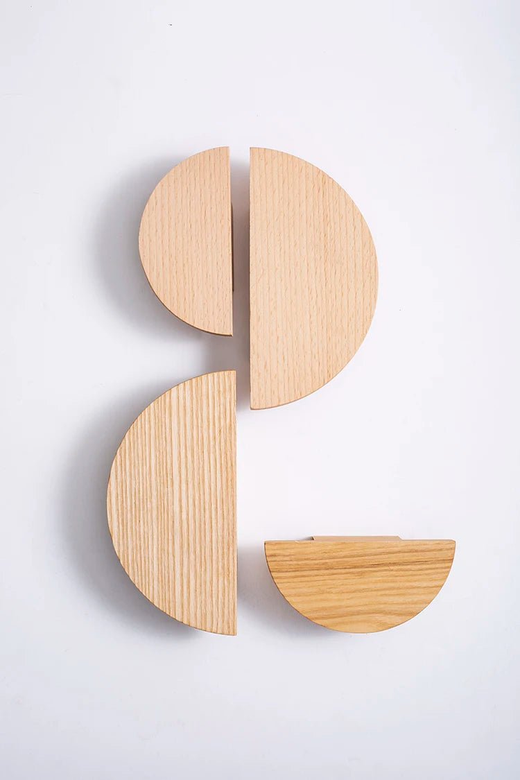 High-Quality Semicircle Wooden Knobs for Drawers – Walnut & Ash