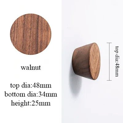 Natural Walnut & Ash Wooden Knobs – Semicircle Drawer Pulls for Cabinets