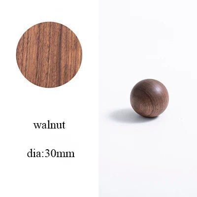 Modern Wooden Ball Knob for Cabinets – Natural Walnut, Ash, Beech
