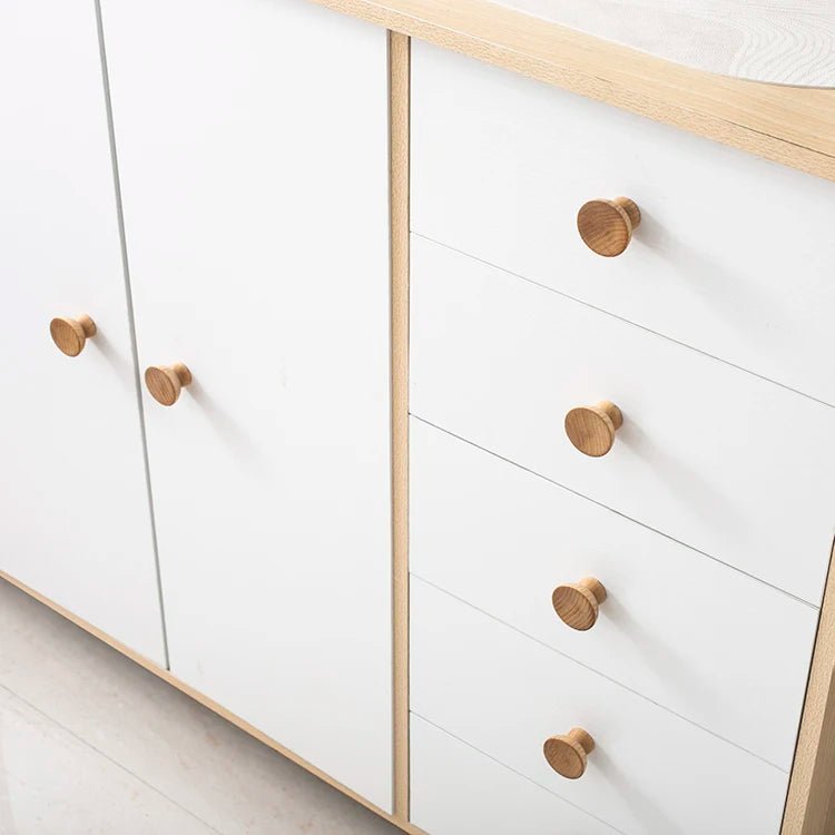 Premium Natural Walnut Drawer Pulls – Wooden Cabinet Design