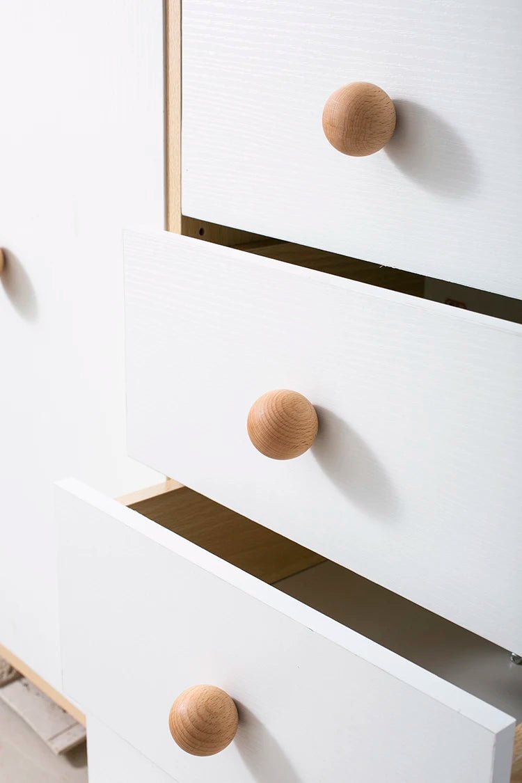 Wooden Ball Knob Drawer Pull – Natural Walnut, Ash, Beech Handle