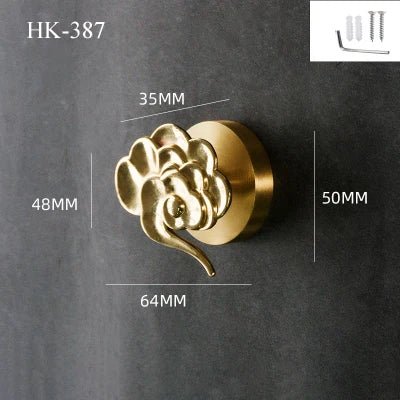 Nordic Brass Wall Hooks with Dragonfly, Bird, and Antler for Artistic Homes