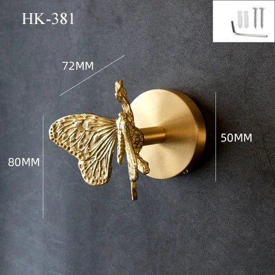 Dragonfly/Bird/Antler Nordic Brass Wall Hooks – Unique Home Accents