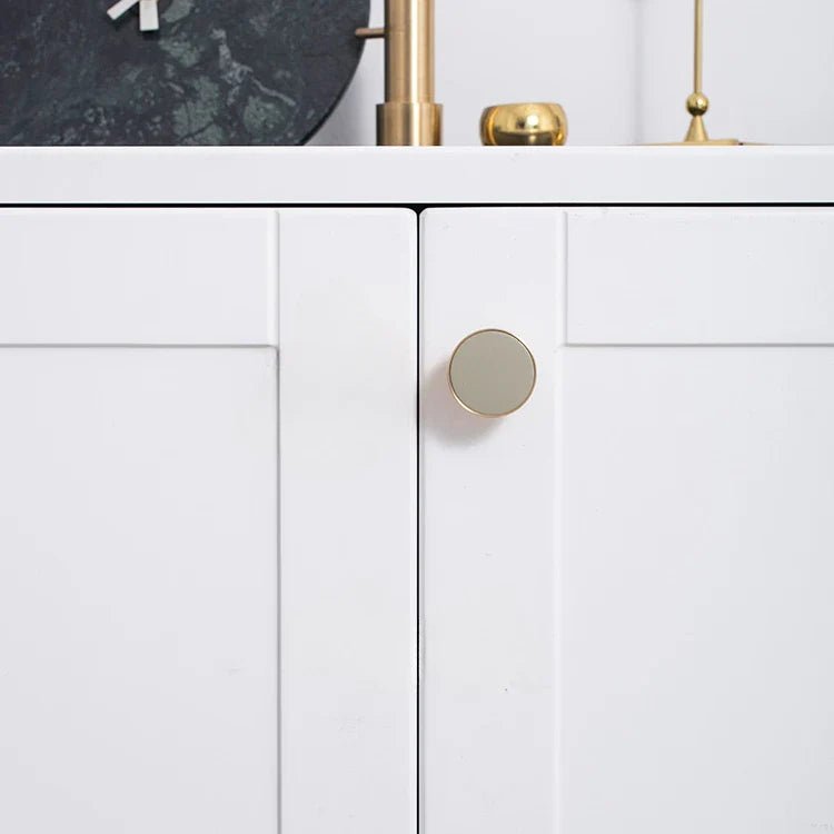Leather & Brass Knob – Nordic Style Pulls for Stylish Cabinet Design