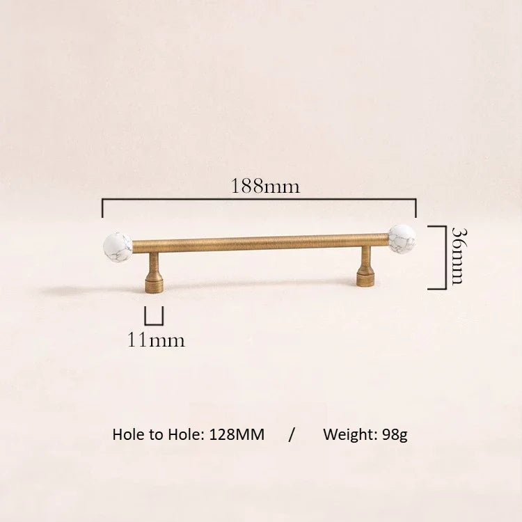 High-Quality Stone & Brass Cabinet Pulls – Nordic Style Handles