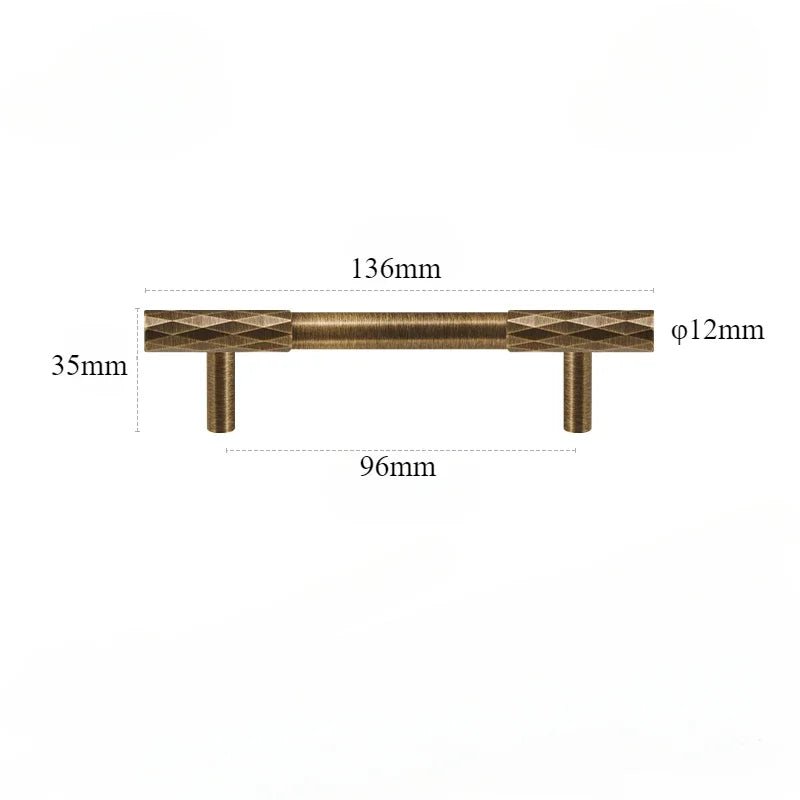 Brass Cabinet Pull – Vertical Engraved Lines