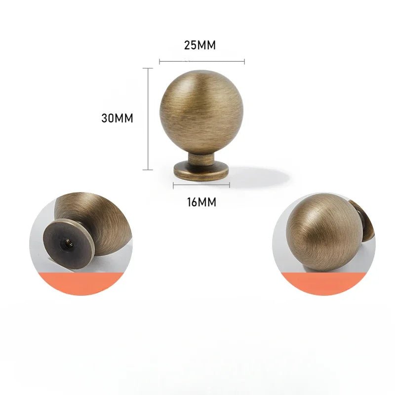 Vintage-Style Brass Knob – Antique Bronze Hardware  
