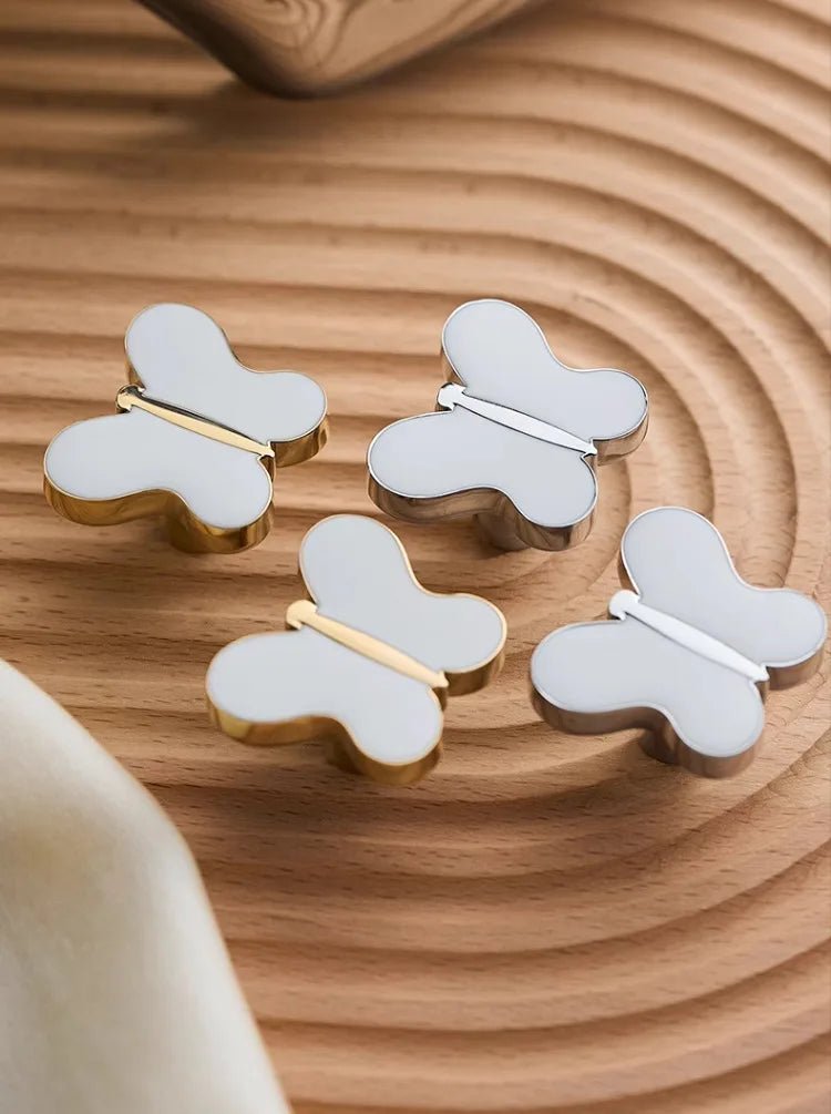 Brass Cabinet Knob - Butterfly Shaped Design