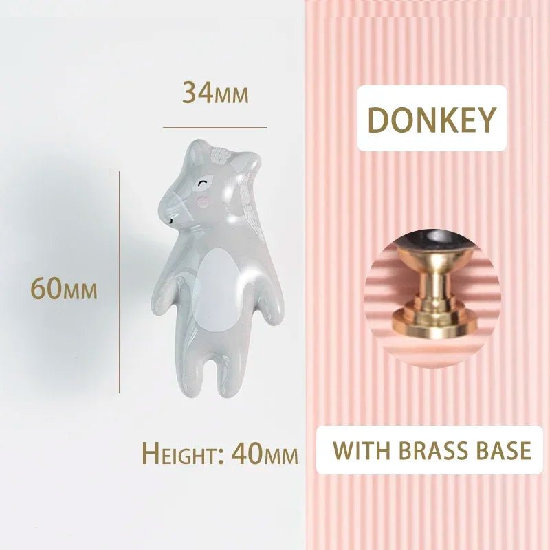 Elegant Panda Ceramic Knobs – Kids Pull Handles for Cabinets