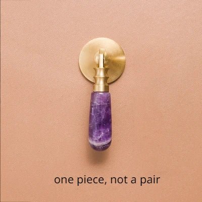 Modern Pink Crystal Knobs – Brass Accent Pull Handles for Cabinets