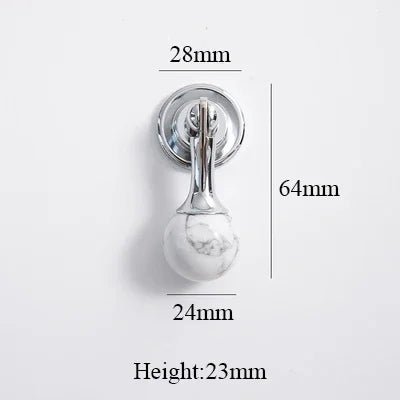 Decorative Pink Crystal Knob - Brass Pull  