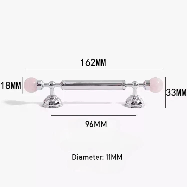 Luxury Pink Crystal Cabinet Handle – Brass T-Bar  