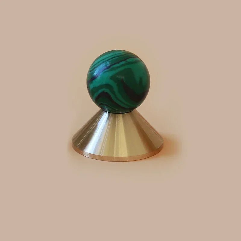 Glossy Pink Crystal Knob – Brass Drawer Handle  
