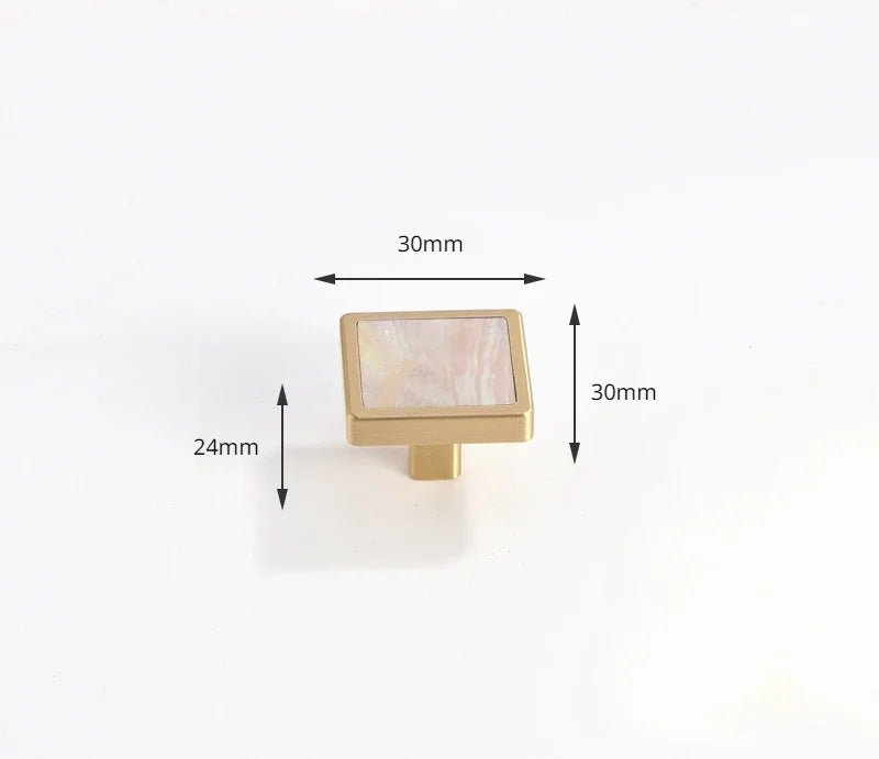 Contemporary Pink Shell & Brass Handle for Children’s Wardrobe