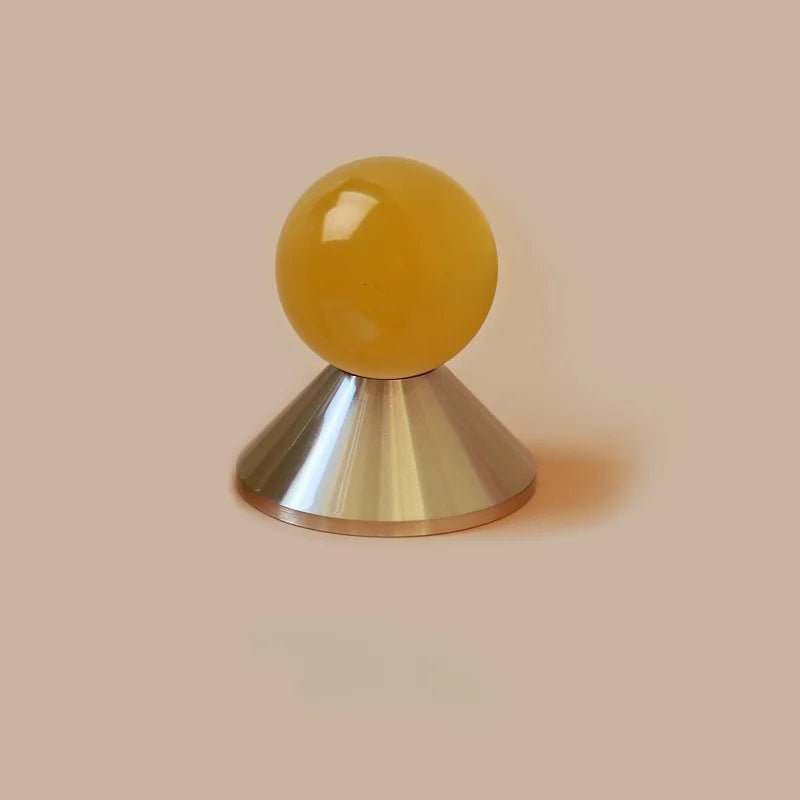 Pink Mineral Cabinet Handle – Solid Brass Knob  