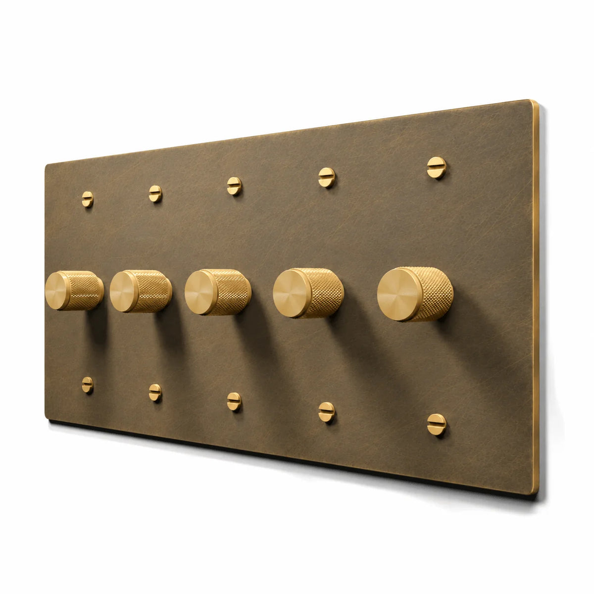 5-Gang Brass Dimmer Switch — Aged Brass