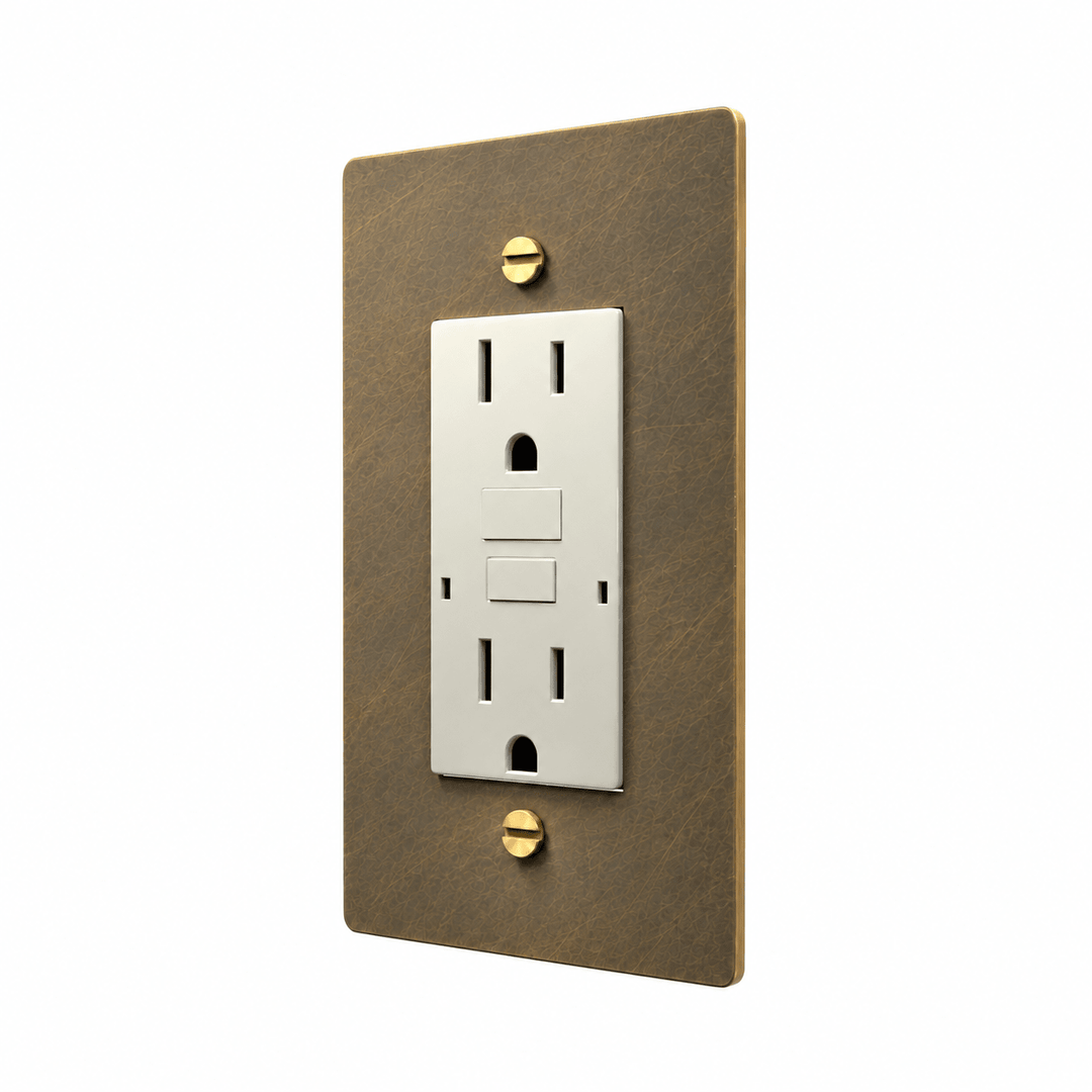1-Gang Brass Electrical Outlet