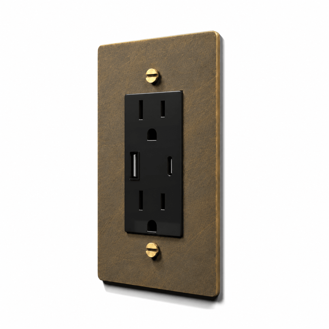 1-Gang Brass Electrical Outlet