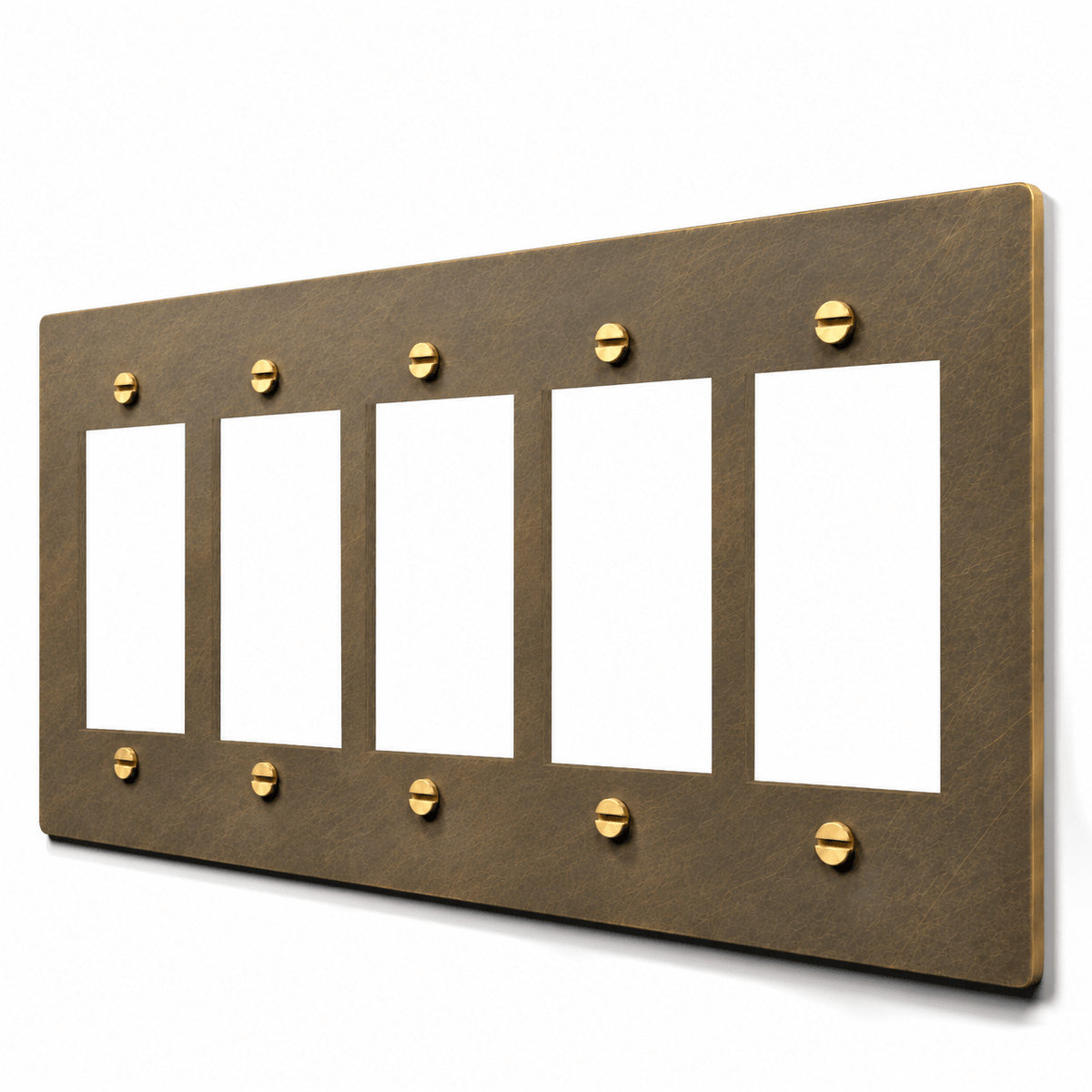 5-Gang Brass Decora & GFCI Wall Plate