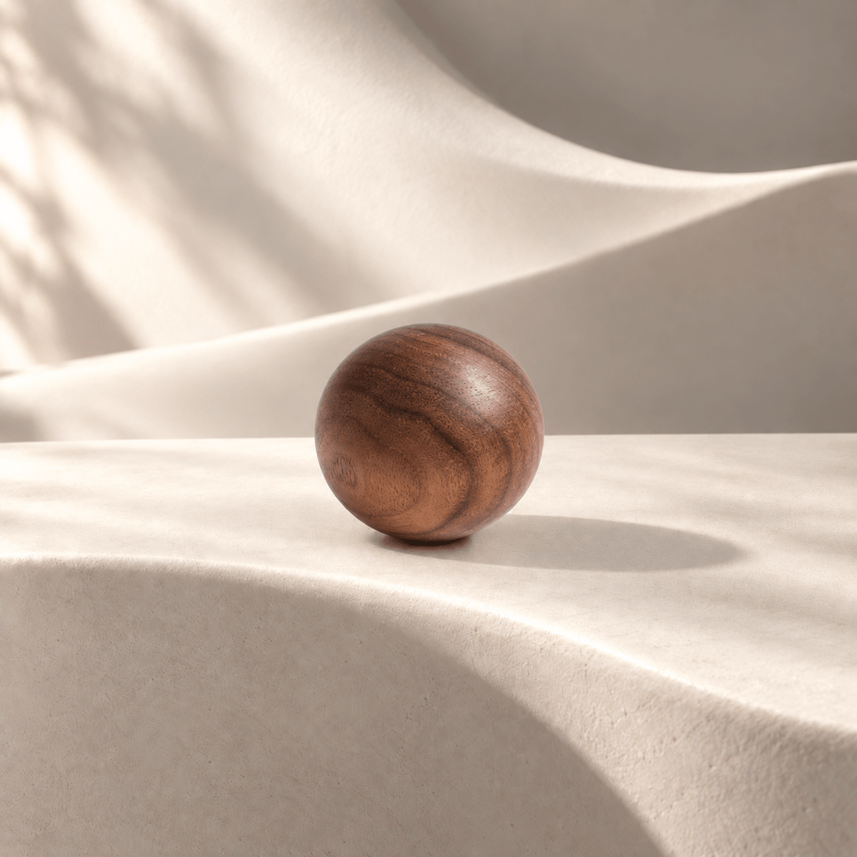 Natural walnut wooden ball cabinet knob