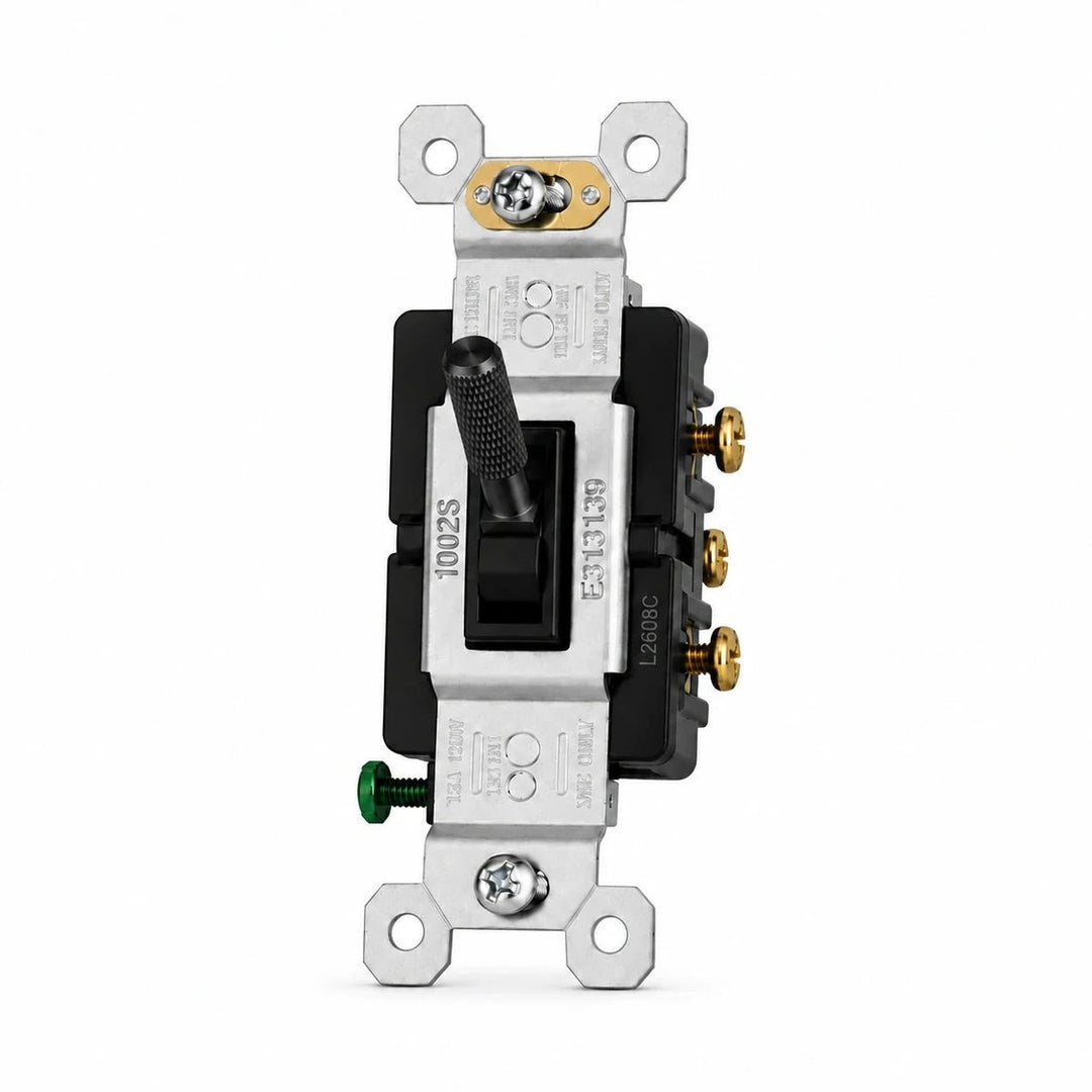 Black toggle switch mechanism with black frame