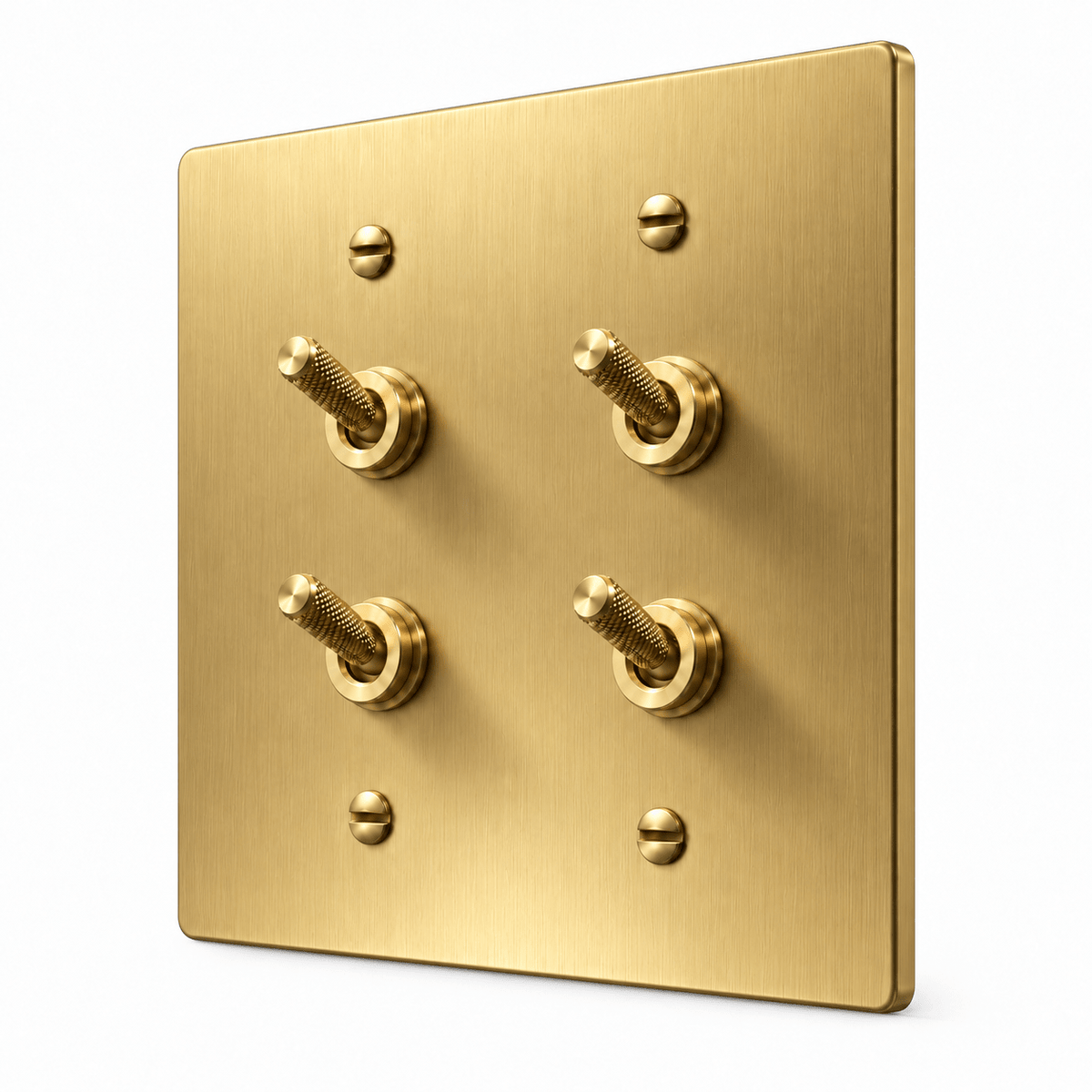 PlatePrestige Double Knurled Toggle Light Switch in Brass