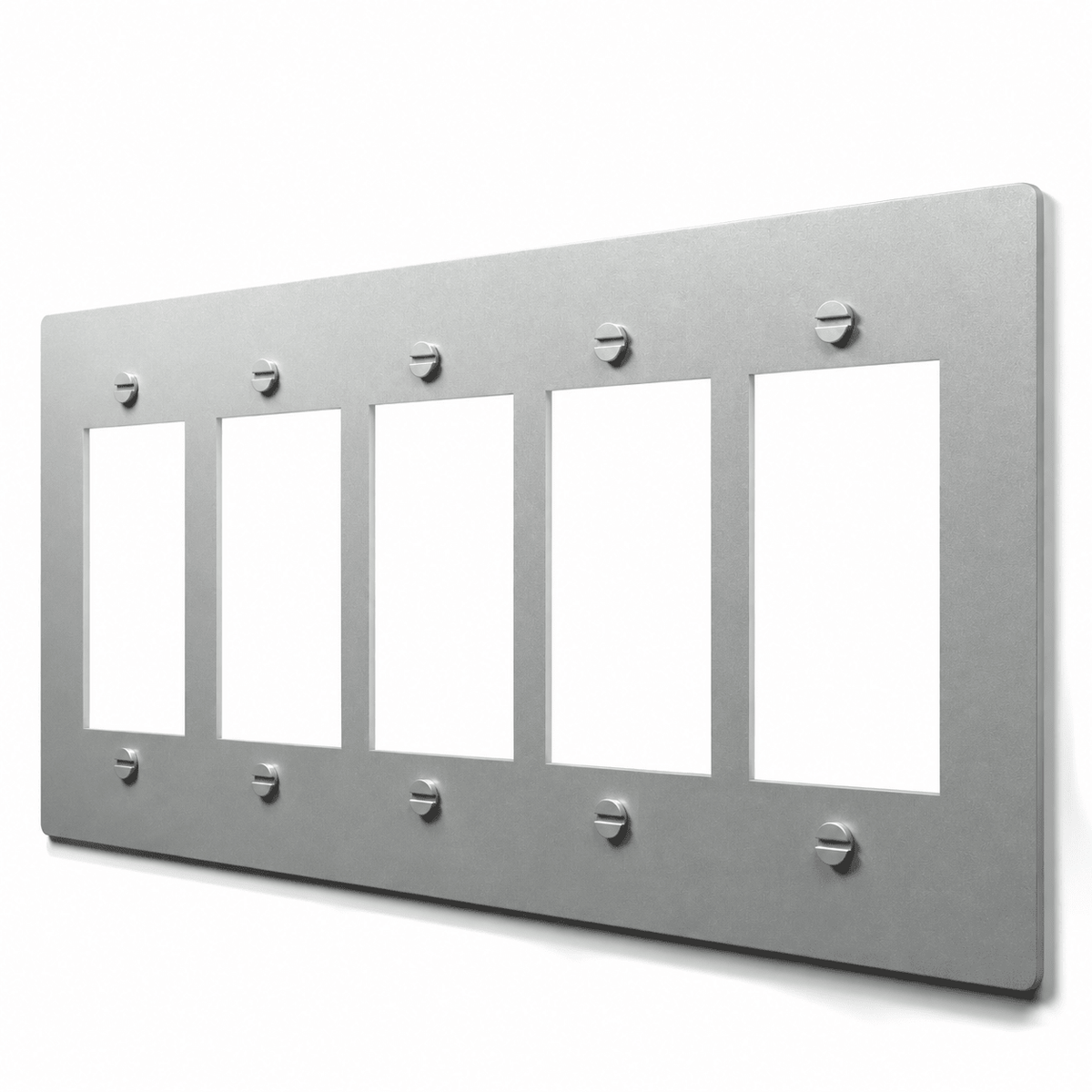 5-Gang Brass Decora & GFCI Wall Plate in Stainless Steel