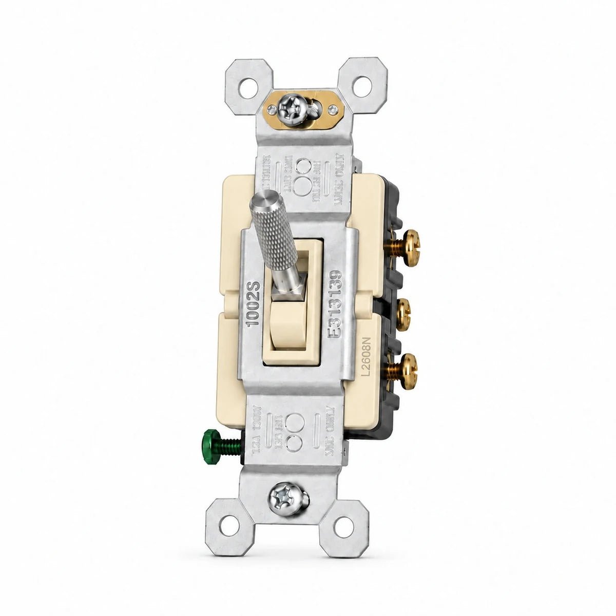 Stainless Steel toggle switch mechanism with ivory frame